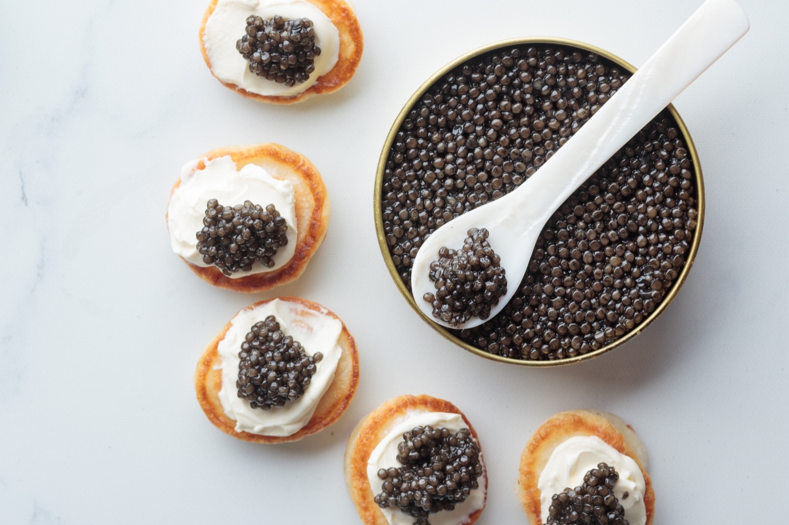 Luxury caviar service presentation